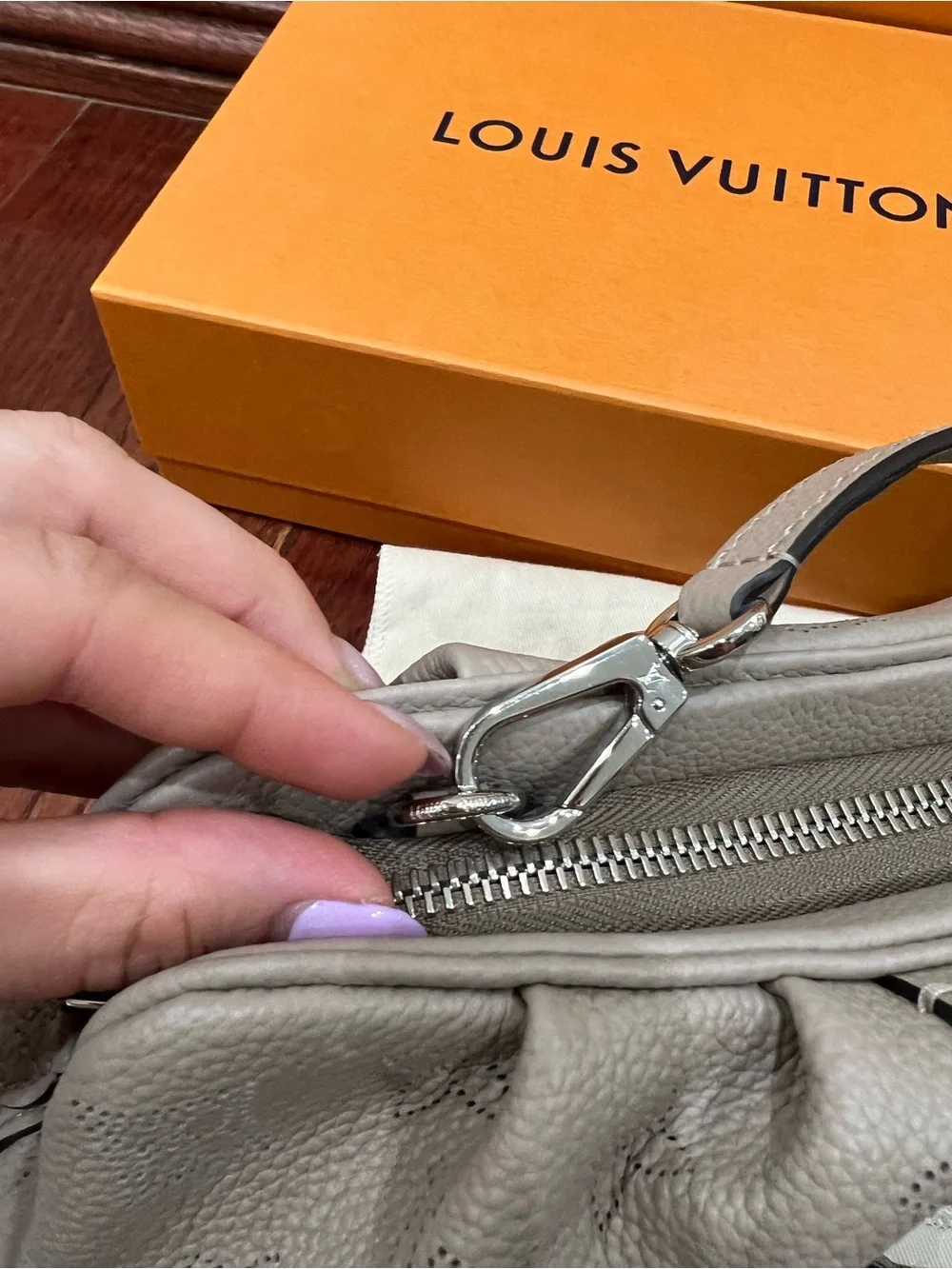 New Louis Vuitton Mahina Scala Mini Pouch Galet